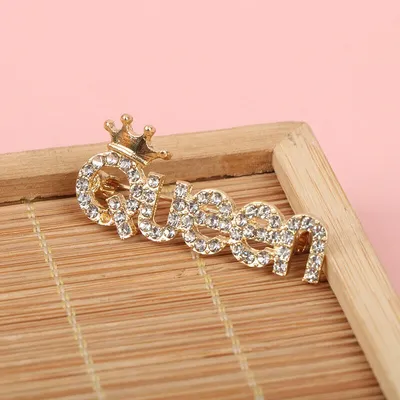 Fashion Rhinestone Crown Queen Hijab Pin 
