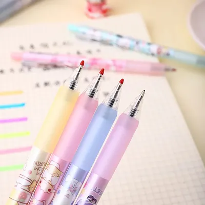 Cartoon Pattern Press Gel Pen 4 Pcs