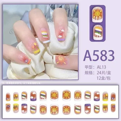 24 pcs Square Candy Color Fake Nails