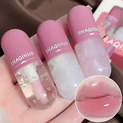 Mini Capsule Shape Glitter Transparent Lip Gloss