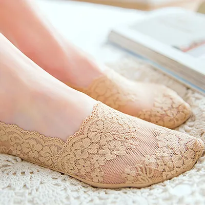 Women Girls Lace Flower Style Socks 