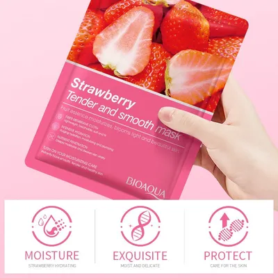 2 pc Bioaqua Natural Fruit Plant Facial Sheets Mask 