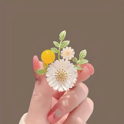 Charm Daisy Flower Pearl Brooch/Pin