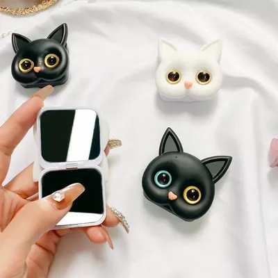 Cute Kitten Cat Phone Holder with Mirror (1 pc)