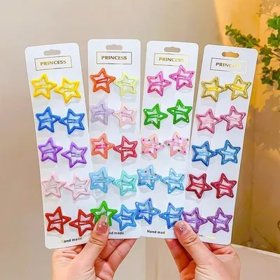 Star Geometric Mini Hairpins Set For Baby (12 pcs)