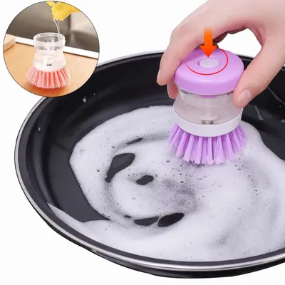Soap Dispenser Refillable Dish Washer Brush (1 pc)