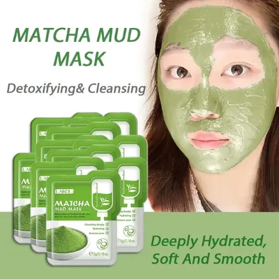 Laikou Matcha Green Clay Mud Face Mask (5 pcs)