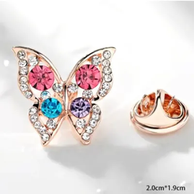 Multi Stone Butterfly Hijab Brooch/Pin