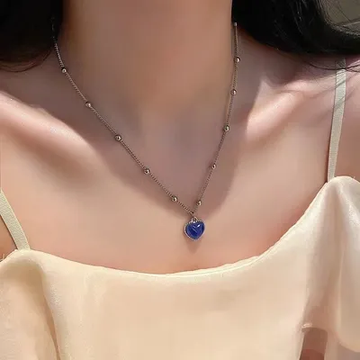 Color Change Love Heart Pendant Necklace