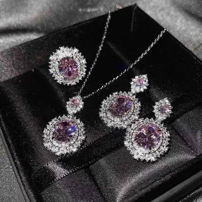 Cubic Zirconia Romantic Jewelry Set