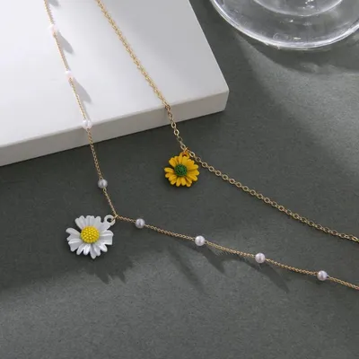 Fashion Daisy Flower Charm Pendant Necklace