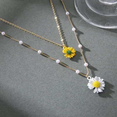 Fashion Daisy Flower Charm Pendant Necklace