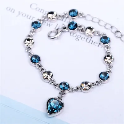 Fashion Ocean Heart Love Heart-shaped Crystal Bracelet