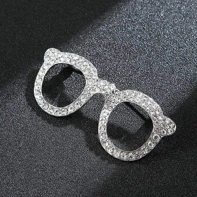 Sunglasses Shape Stone Design Hijab Brooch / Pin