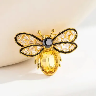 Crystal Stone Butterfly Bee Hijab Brooch