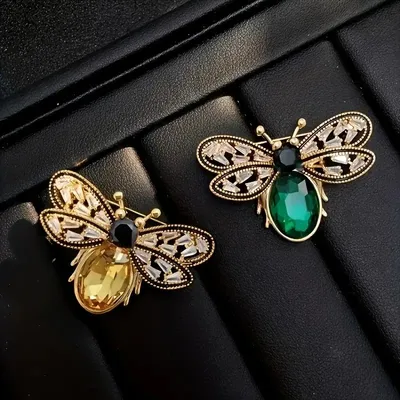 Crystal Stone Butterfly Bee Hijab Brooch