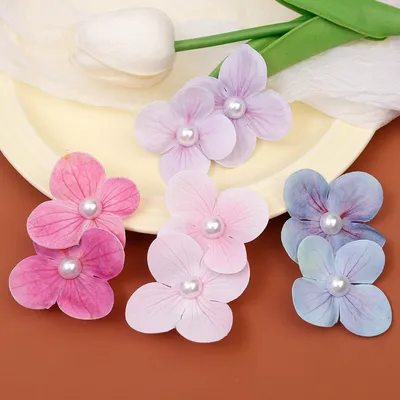 Korean Double Flower Pearl Hair Pin Hair Clip (1 pc)