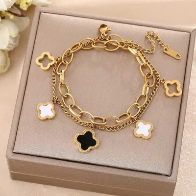 Luxury Golden Layered Clover Bracelet