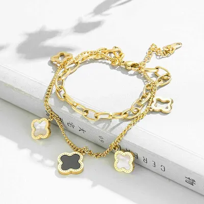 Luxury Golden Layered Clover Bracelet