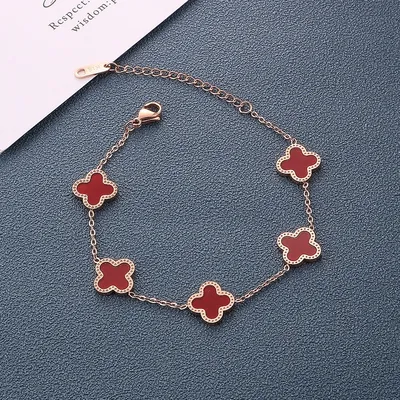 Elegant Crystal Four Leaf Clover Lucky Bracelet (1 Pc)