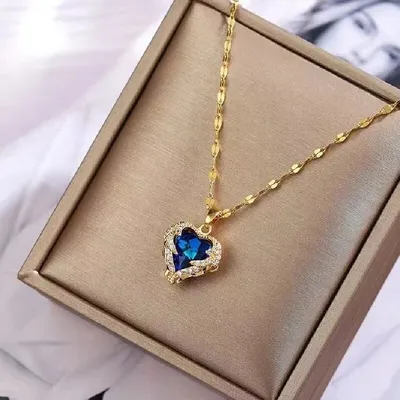 Ocean Heart Chain Design Stylish Necklace for Girls Or Women