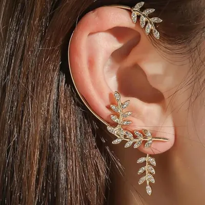 Trendy Korean Fashionable Leaf Ear Clip Earring