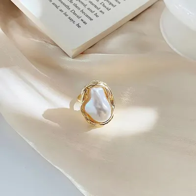 Baroque Irregular Pearl Finger Ring 