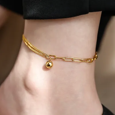  Stainless Steel Round Chain Anklet