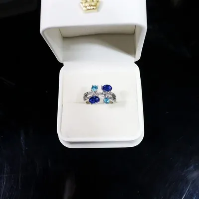 Sparkle Shiny Blue Crystal Necklace Set (5Pcs)