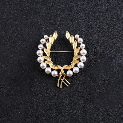 Women Fashion Retro Gold Pearl Wheat Pin/Brooch