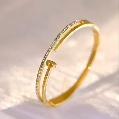 Fashionable Double Circle Rhinestone Bracelet 