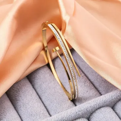 Fashionable Double Circle Rhinestone Bracelet 