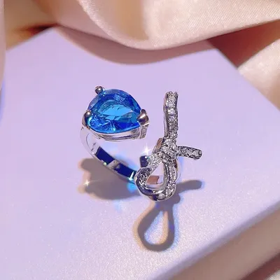 Crystal Blue Bowknot Necklace Set (4 pcs)