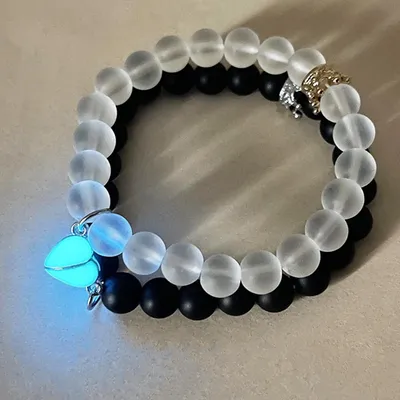 Magnetic Luminous Beads Couple Bracelet ( 2 Pc )