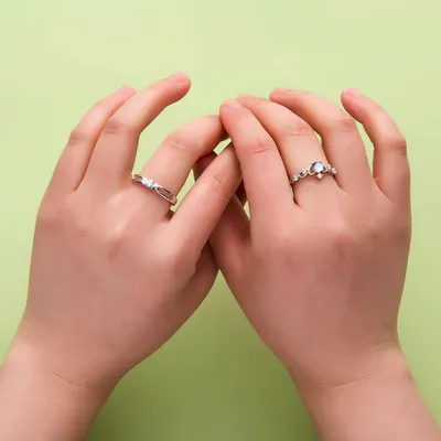 Moonstone Unique Silver Couple Finger Rings ( 2Pc )