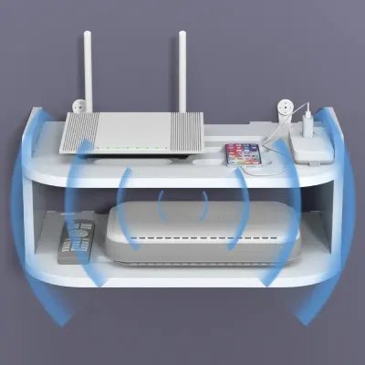 Wall mounted 2 layer WiFi Router Stand