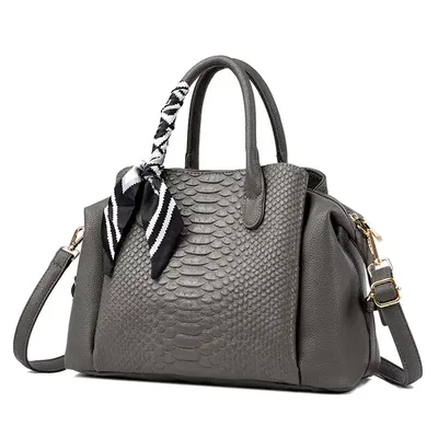 Croc Lux Leather Handbag