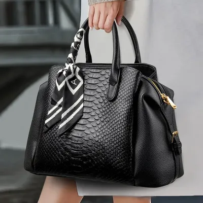 Croc Lux Leather Handbag