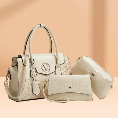 DIAMOND PATTERN 3 IN 1 HANDBAG