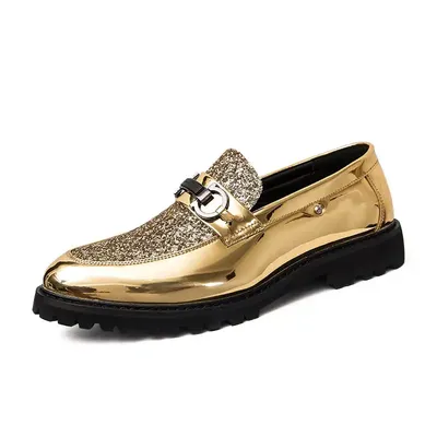  BRITISH MEN'S GOLD BUSINESS SHOES