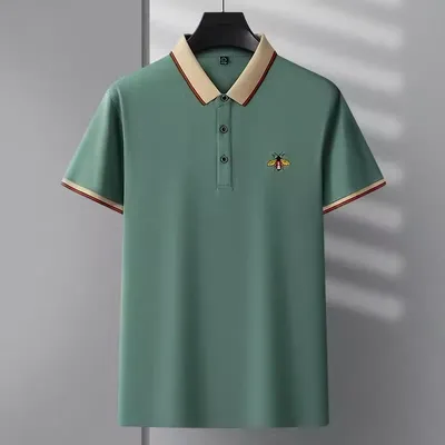 Bee Embroidery Summer Men's Polo