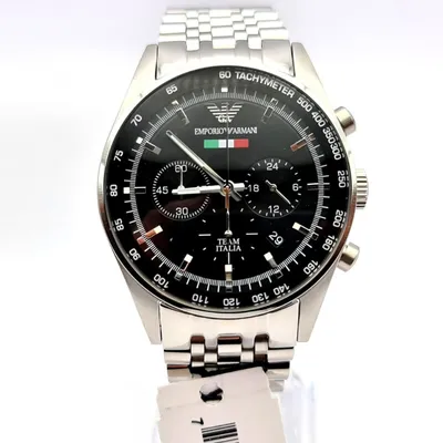 Emporio Armani Team Italia Chronograph Black Dial Watch 