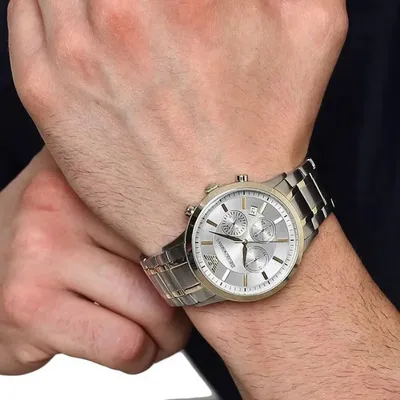 Emporio Armani Renato Chronograph Silver Dial Men's Watch