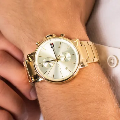 Tommy Hilfiger Gold Steel Men's Multi-function Watch