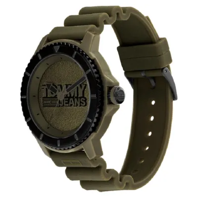 Tommy Hilfiger Silicone Band Green Dial Men's Watch 