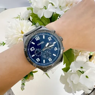 Fossil Brox Multifunction Blue Dial Smoke-plated Men's Watch