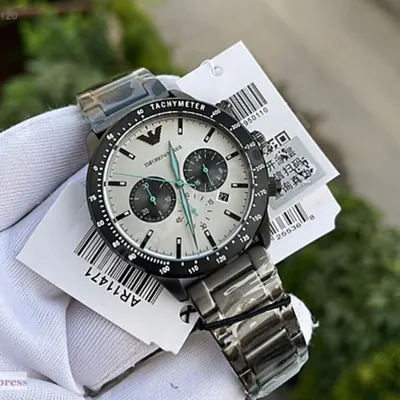 Emporio Armani Chronograph Gunmetal Stainless Steel Watch