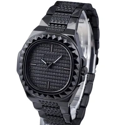 Guess Black studded rebel watch