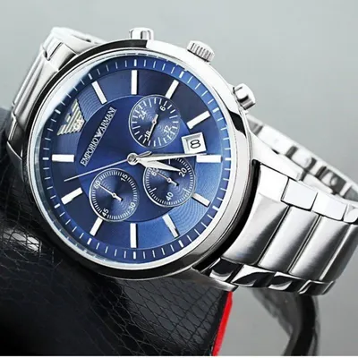 Emporio Armani Renato Chronograph Blue Dial Men's Watch