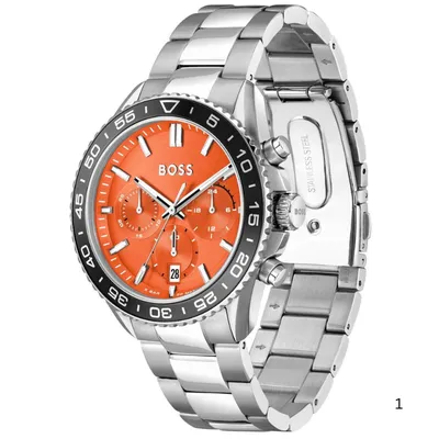 Hugo Boss Runner Chronograph Orange Dial Men's Watch 
